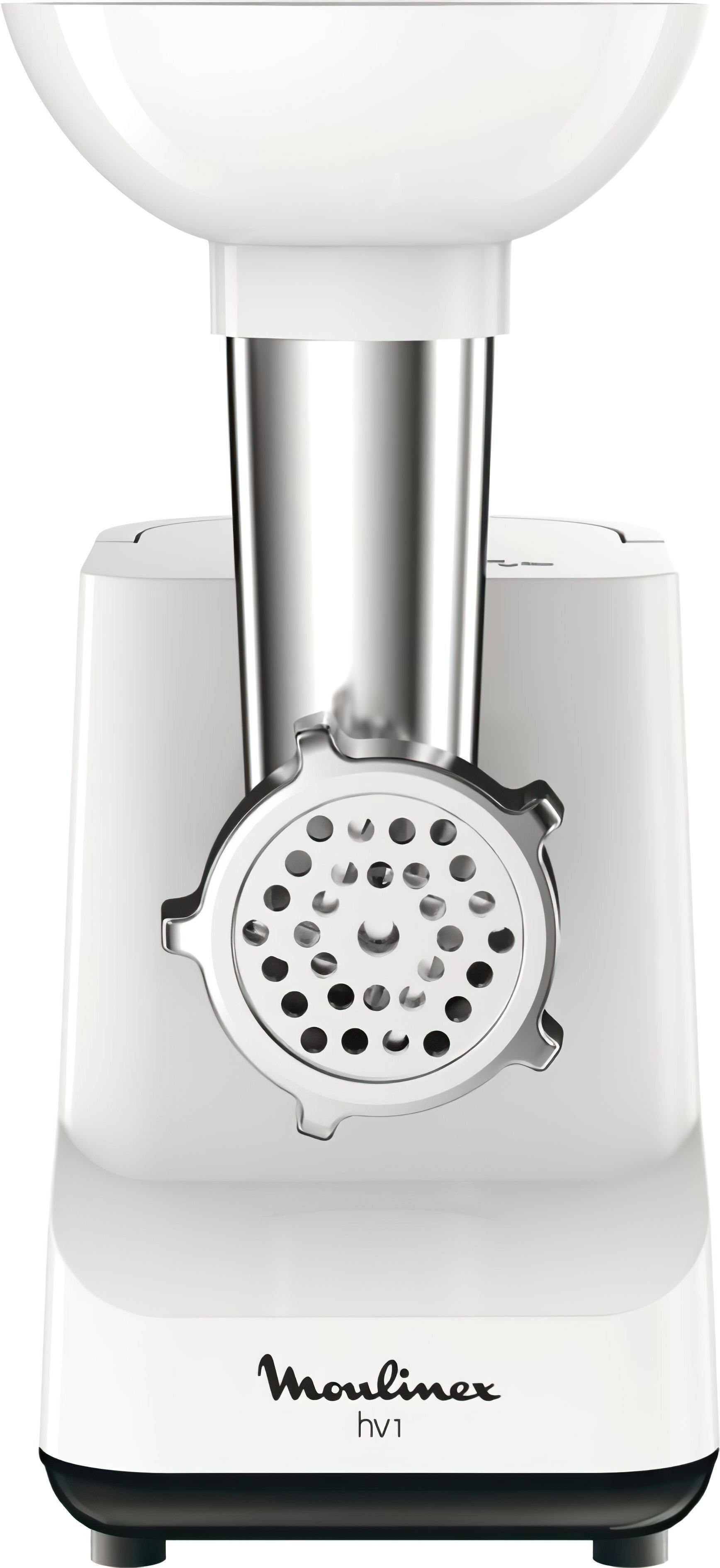 Moulinex М'ясорубка, 1400Вт, 1.7кг/хв, 2 решітки, насадка для ковбас, пластик, білий