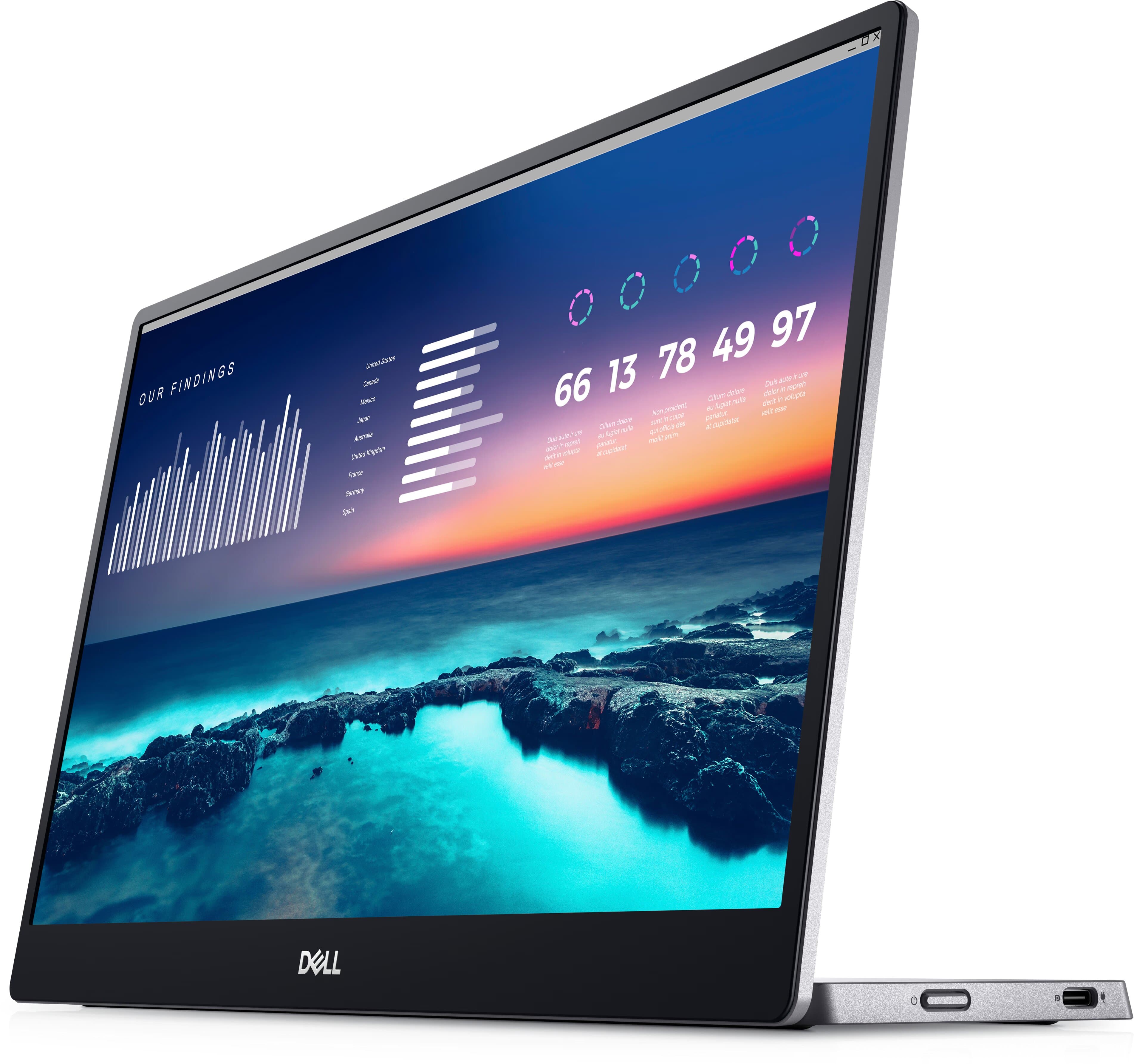 Dell Монітор портативний 14` P1424H 2xUSB-C, IPS