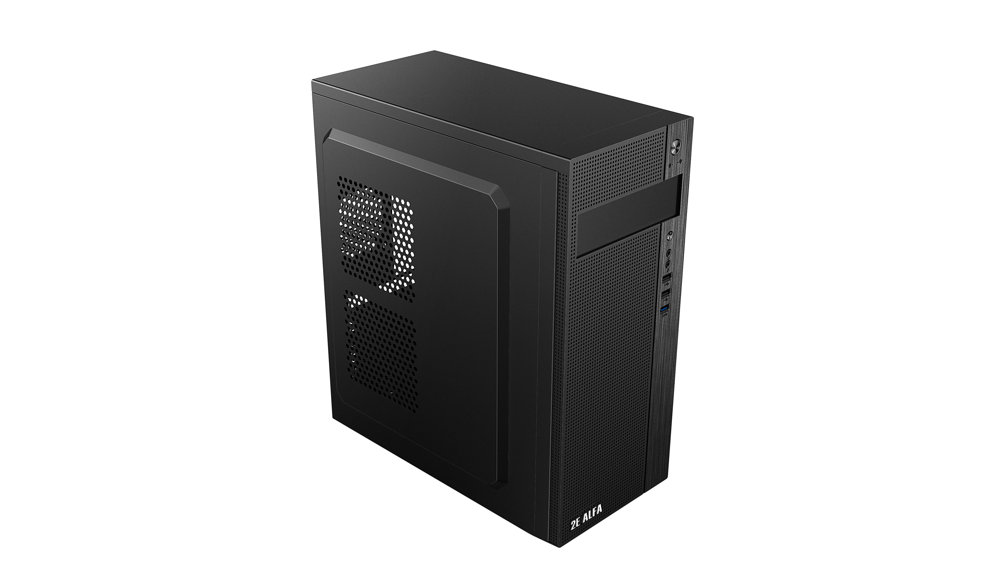 2E Корпус Alfa E185 без БЖ 1xUSB3.0, 2xUSB2.0, VGA 310мм, ATX, чорний