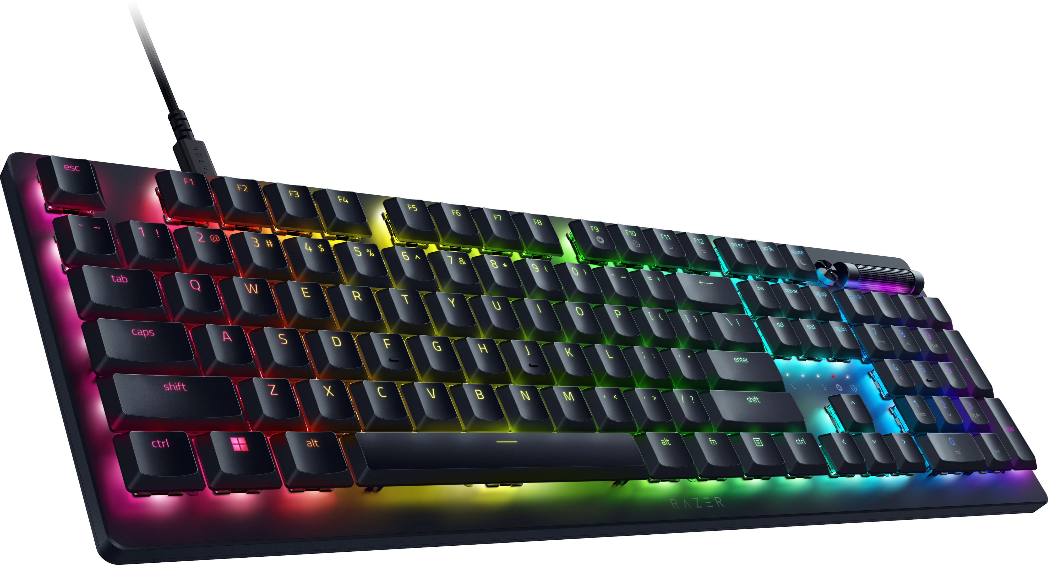 Razer Клавіатура механічна DeathStalker V2 105key, Red Switch, USB-A, EN/RU, RGB, чорний