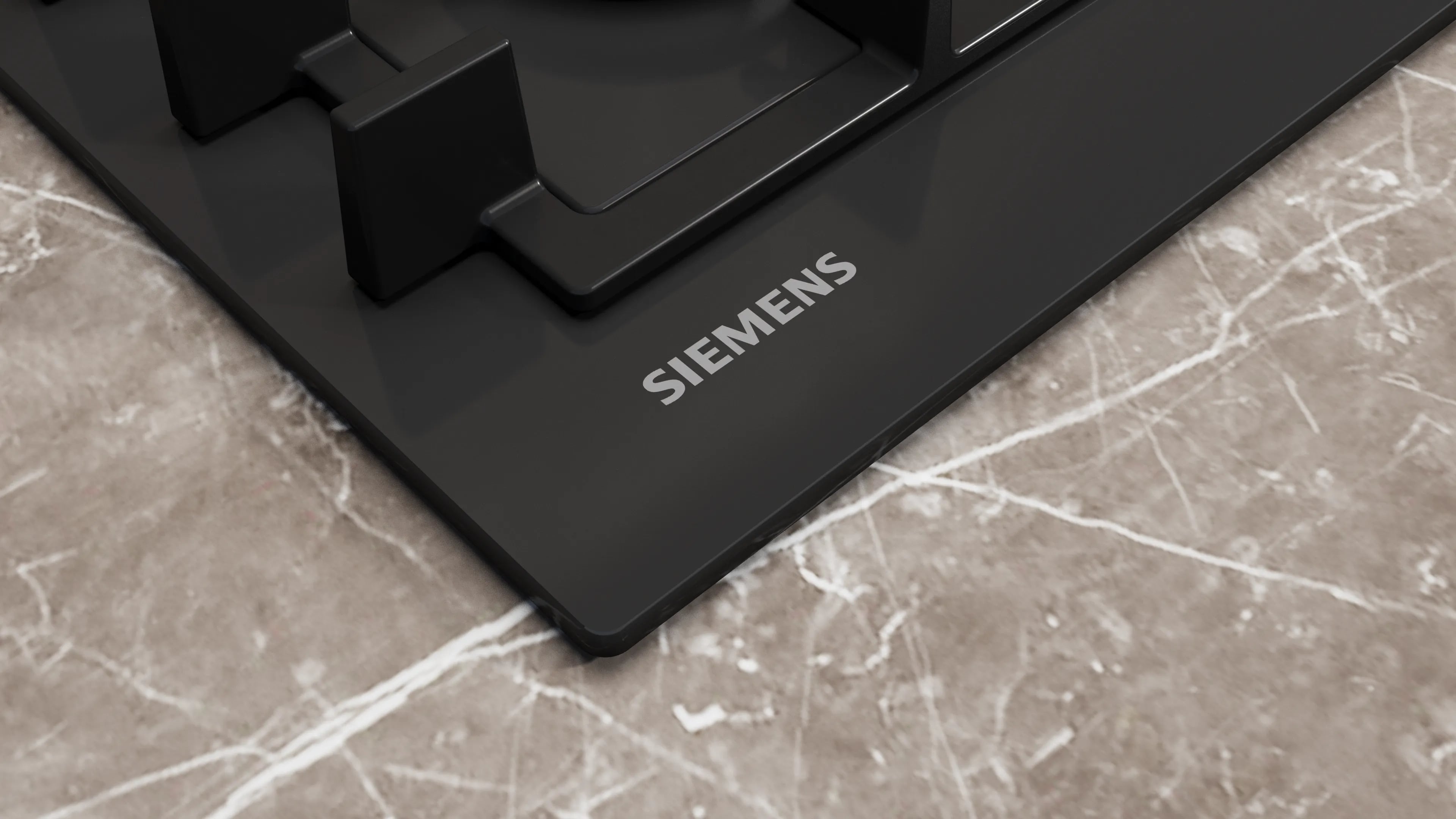 Siemens Варильна поверхня газова на склі, 60см, чавун, чорний Siemens Варильна поверхня газова на склі, 60см, чавун, чорний