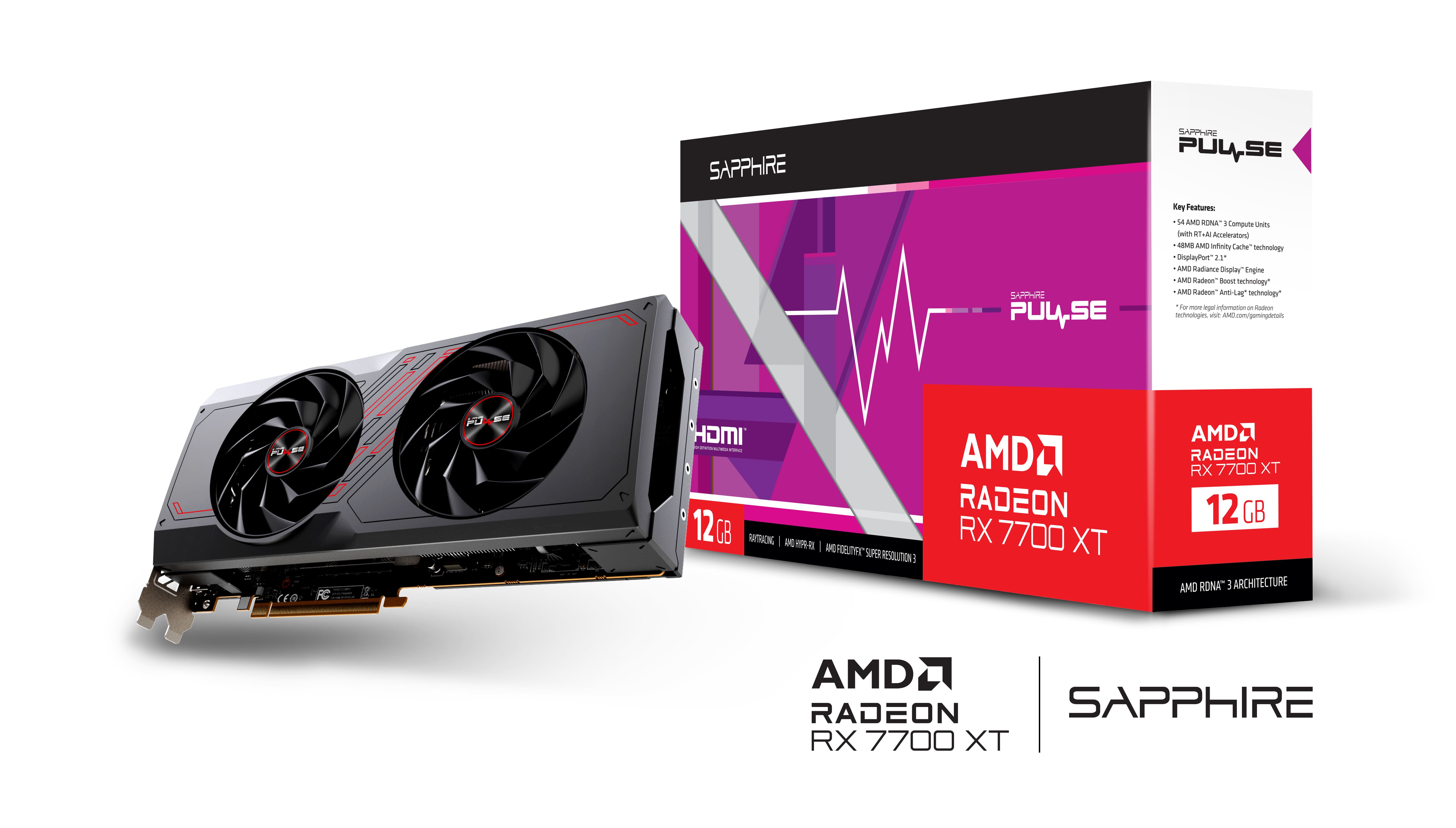SAPPHIRE Відеокарта Radeon RX 7700 XT 12GB GDDR6 Pulse GAMING