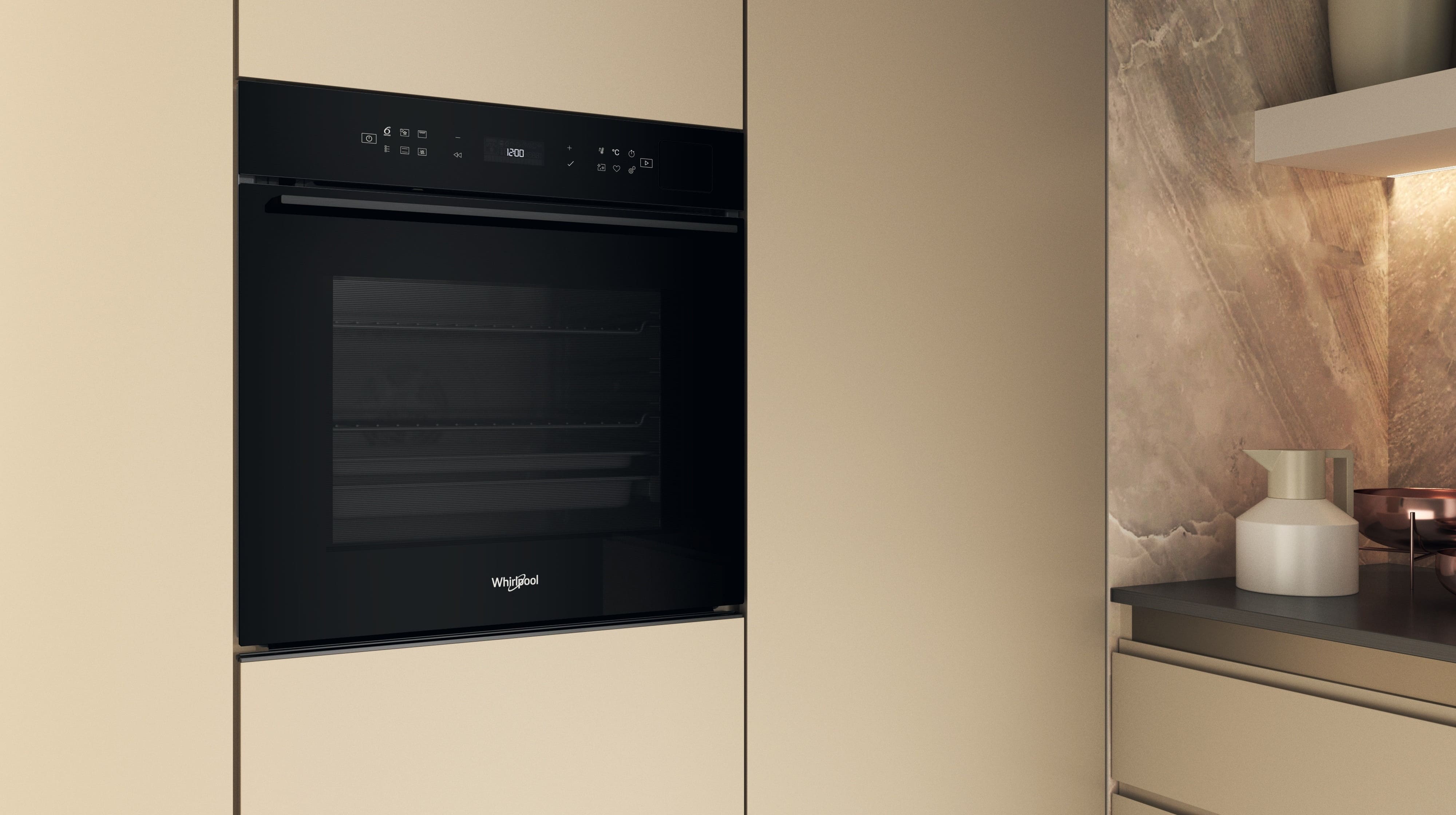 Whirlpool Духовий шафа електричний, 73л, A+, дисплей, конвекція, піроліз, телескопічні напрямні, чорний Whirlpool Духовий шафа електричний, 73л, A+, дисплей, конвекція, піроліз, телескопічні напрямні, чорний