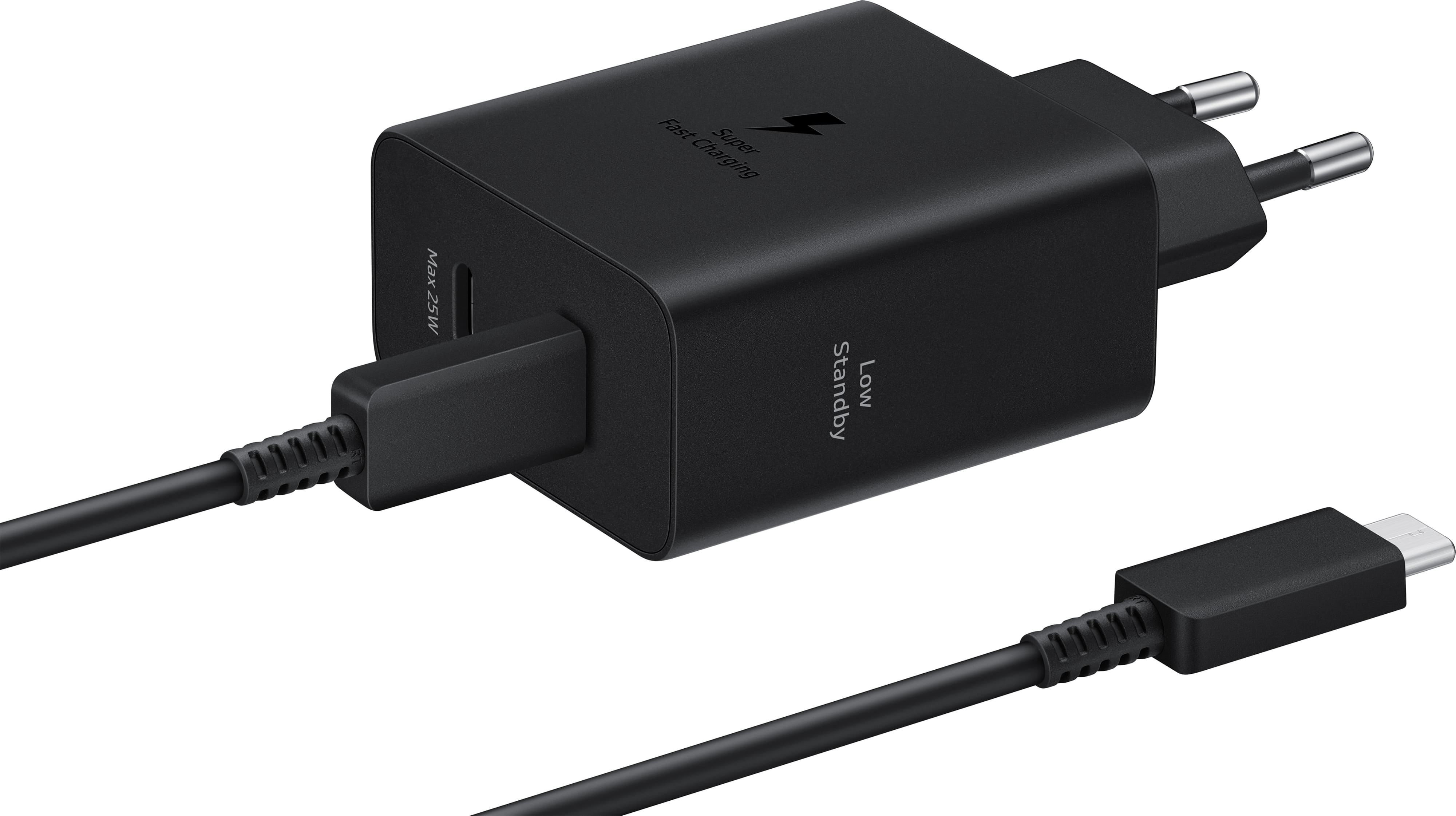Samsung Зарядне пристрій мережевий 50Вт 2xUSB-С, кабель USB-C > USB-C, 1.8м, чорний