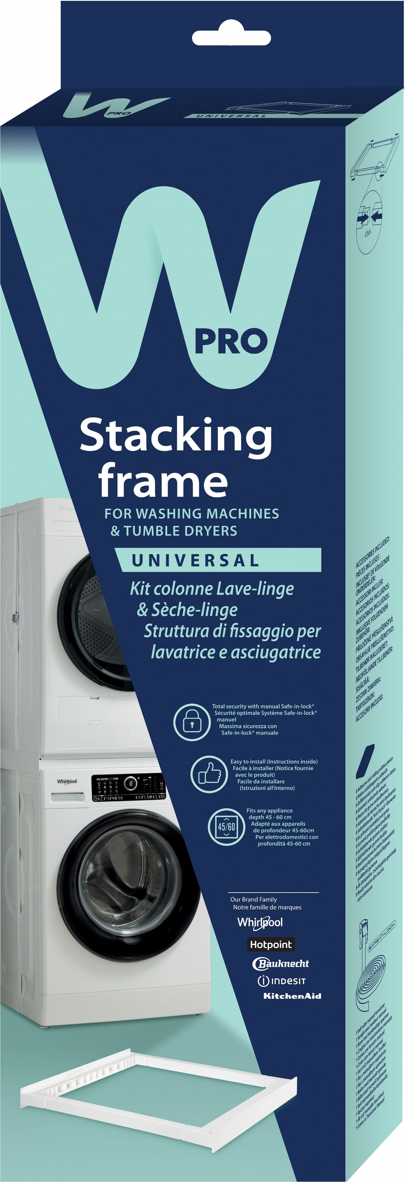 Whirlpool Комплект монтажний для з'єднання пральної машини з сушильною машиною, 45-60см, білий Whirlpool Комплект монтажний для з'єднання пральної машини з сушильною машиною, 45-60см, білий