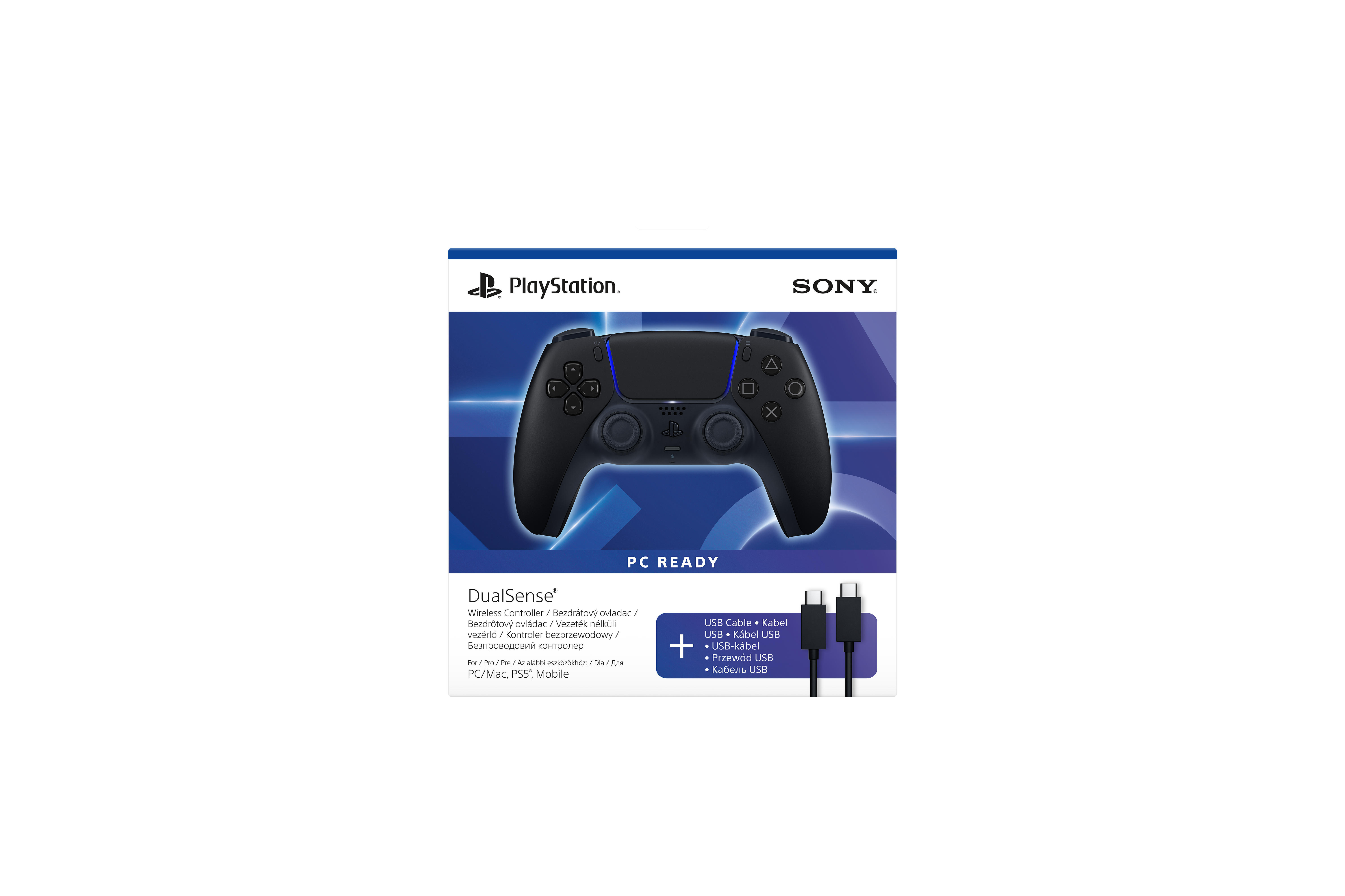 PlayStation Геймпад 5 Dualsense BT, Midnight Black (USB-C кабель)