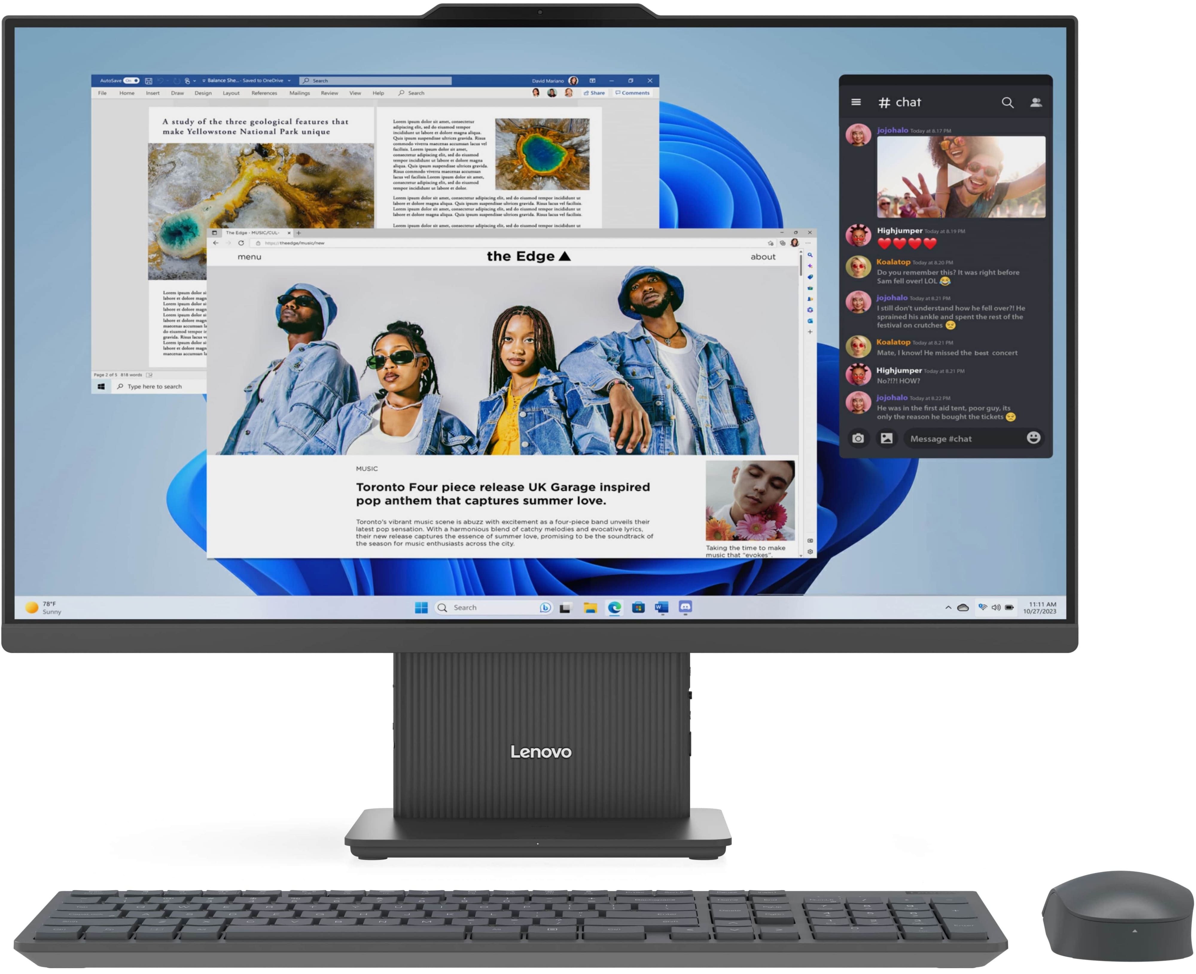 Lenovo Комп'ютер персональний моноблок Lenovo IdeaCentre AIO 27ARR9 27" FHD IPS AG, AMD R5-7535HS, 16GB, F512GB, UMA, кл+м, без ОС, сірий