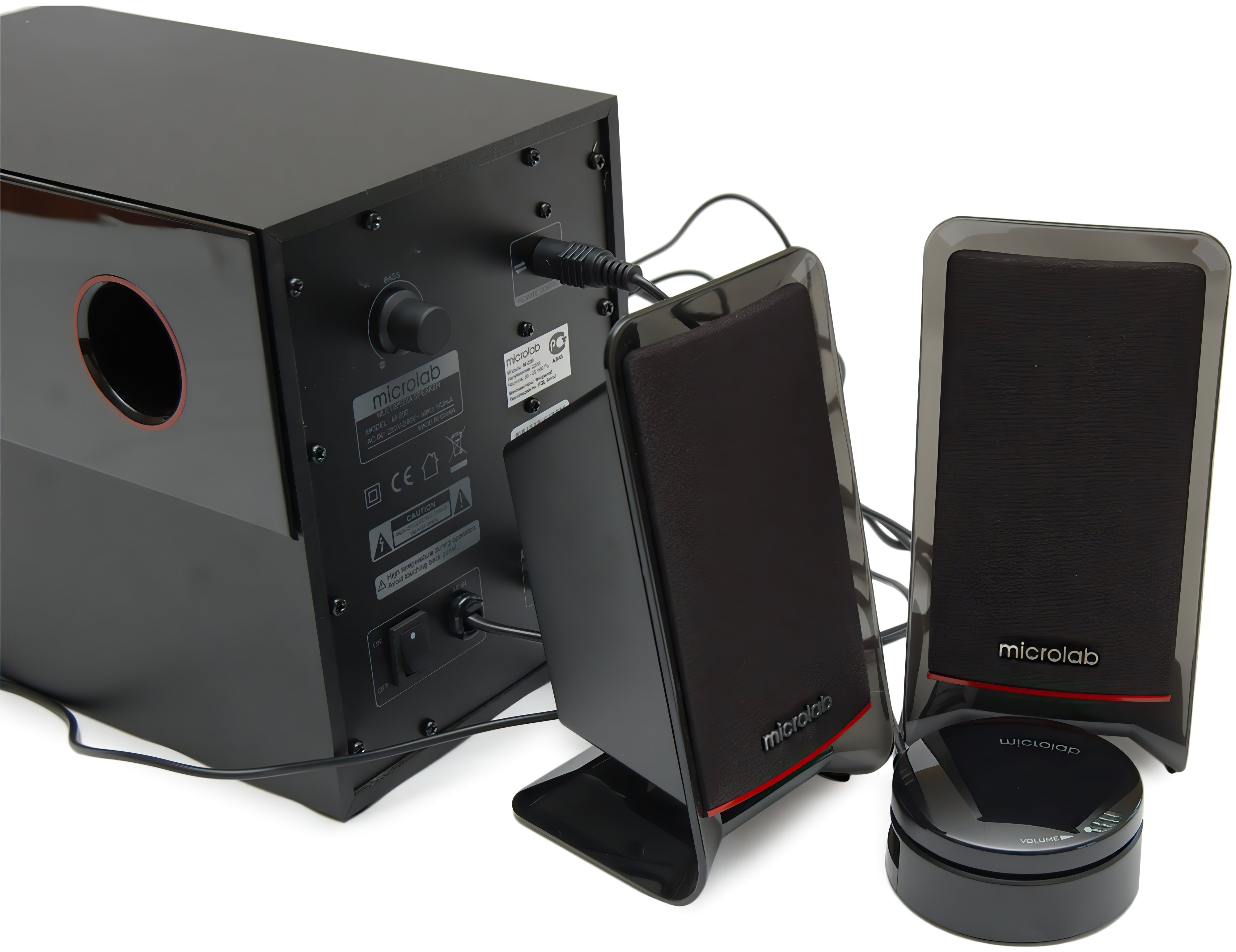 Microlab Акустична система M-200 2.1, 40W, mini-jack, чорний Microlab Акустична система M-200 2.1, 40W, mini-jack, чорний