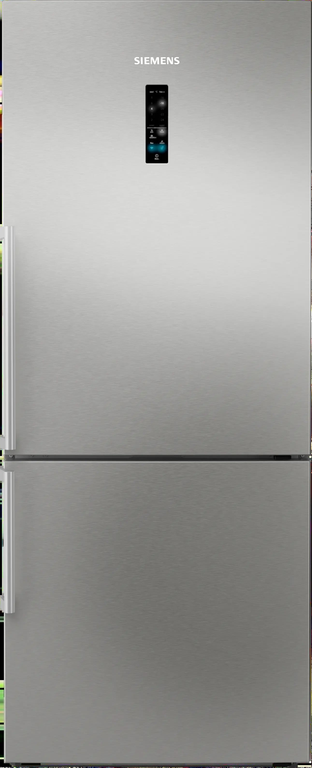 Siemens Холодильник Siemens з нижн. мороз., 186x75x78, холод.відд.-357л, мороз.відд.-169л, 2дв., C, NF, дисплей, нерж