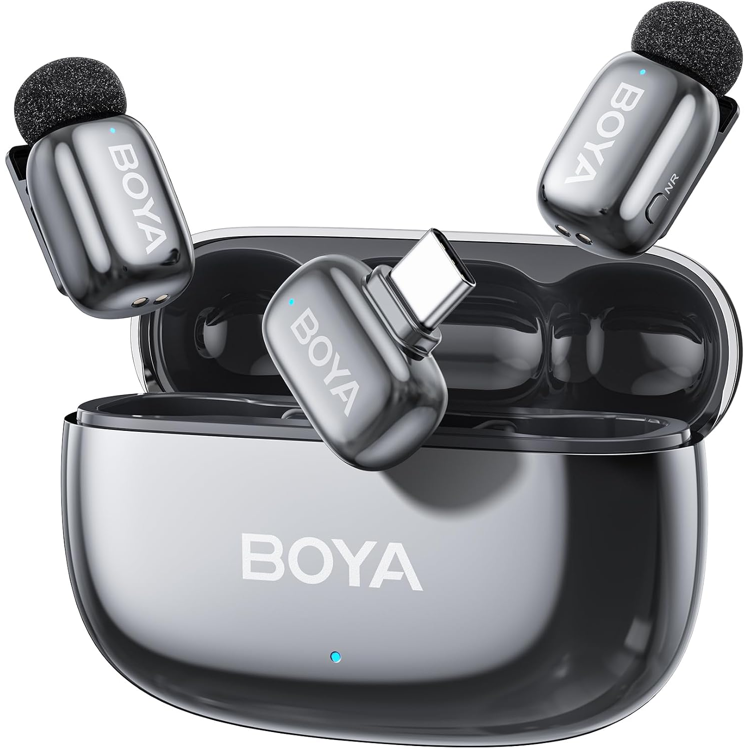 Мікрофон петличний бездротовий BOYA mini 2-02 (Type-C) silver (ZP-00000009001)