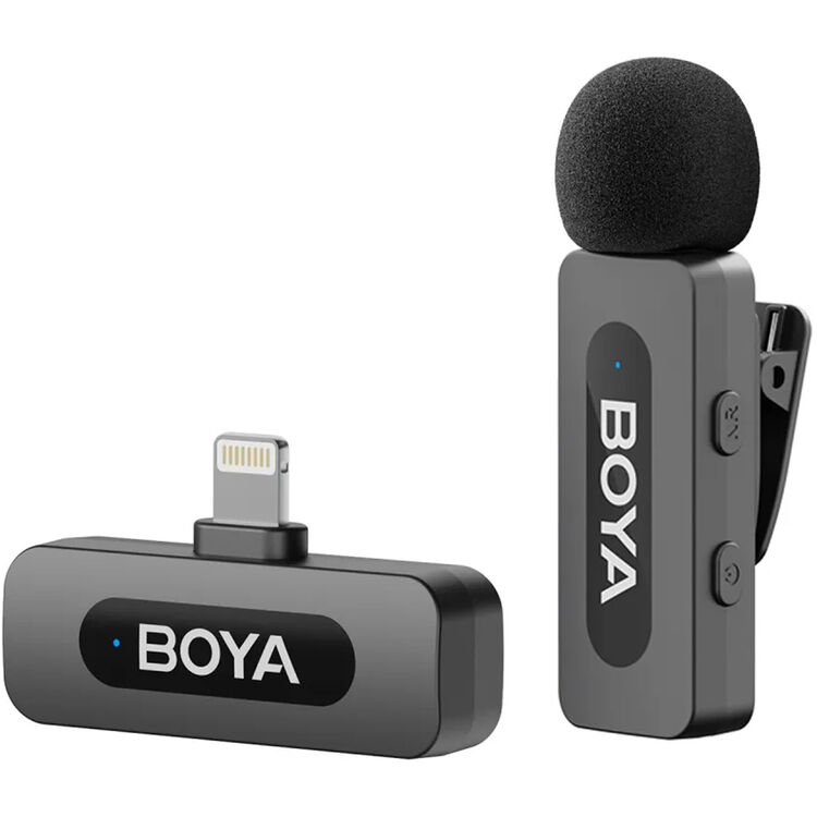 Мікрофон петличний бездротовий BOYA BY-V1 V2.0 (Lightning) black (ZP-00000009004)