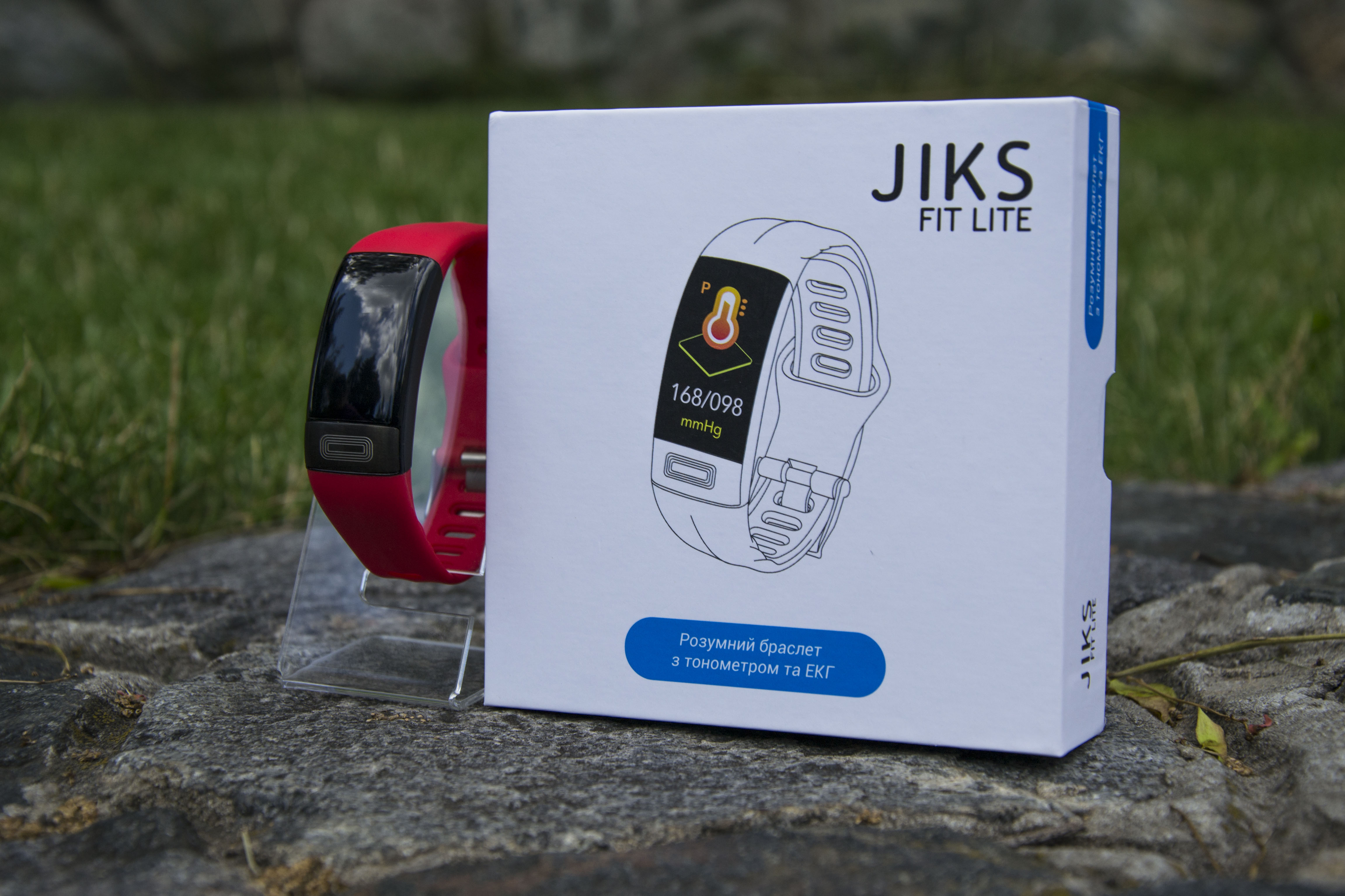 Розумний фітнес браслет Jiks Fit lite з тонометром і ЕКГ (Червоний)