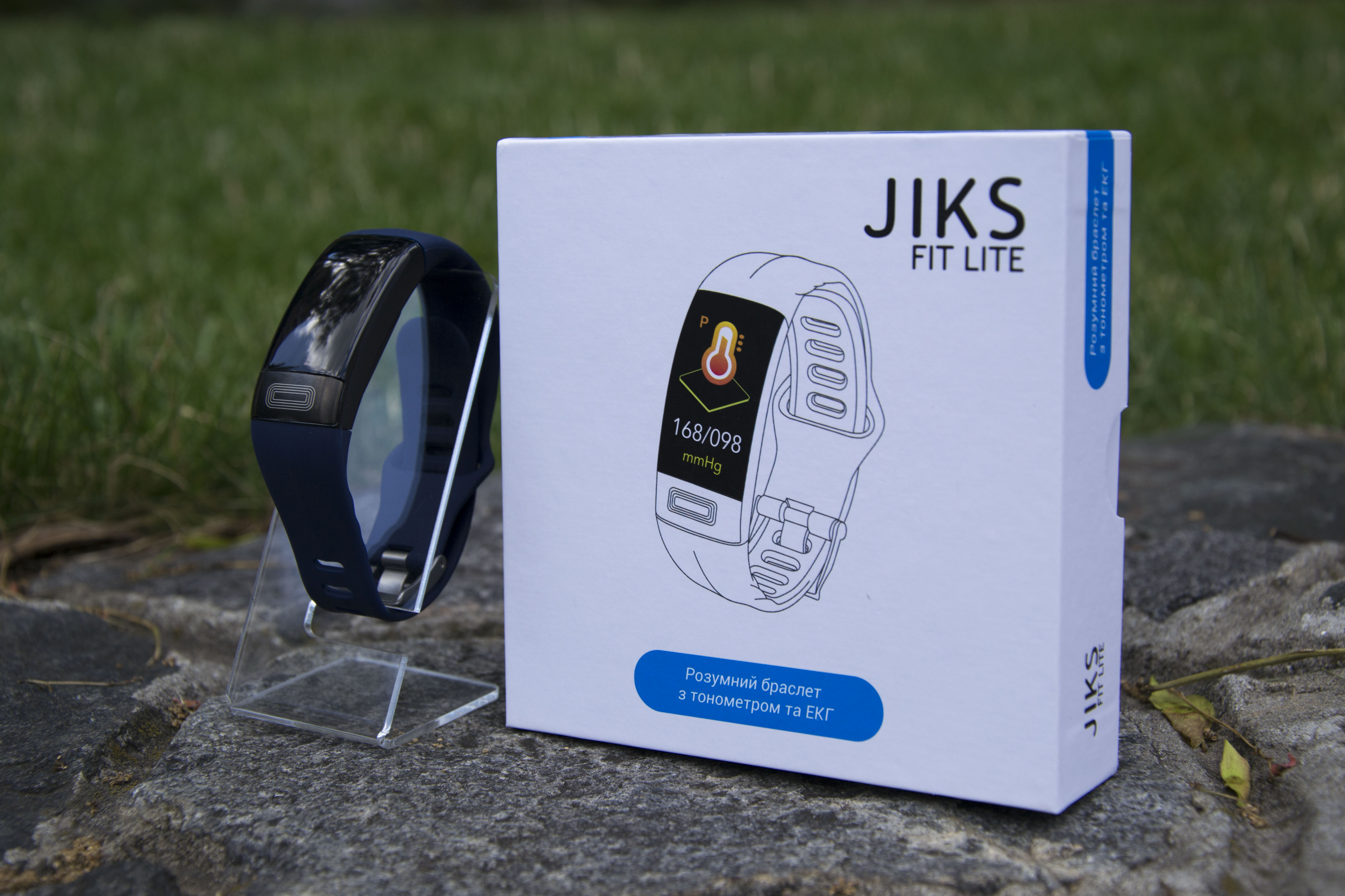 Розумний фітнес-браслет Jiks Fit lite з тонометром і ЕКГ (Синій)