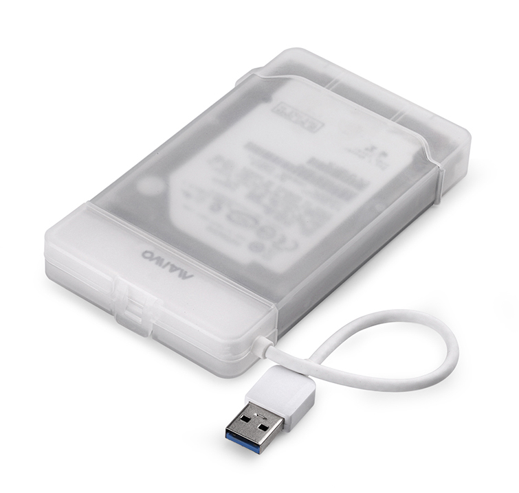 Адаптер підключення HDD 2,5" SATA/SSD до порту USB3.0 + контейнер Maiwo захисний для HDD 2,5", білий (IL-K104-U3S white)