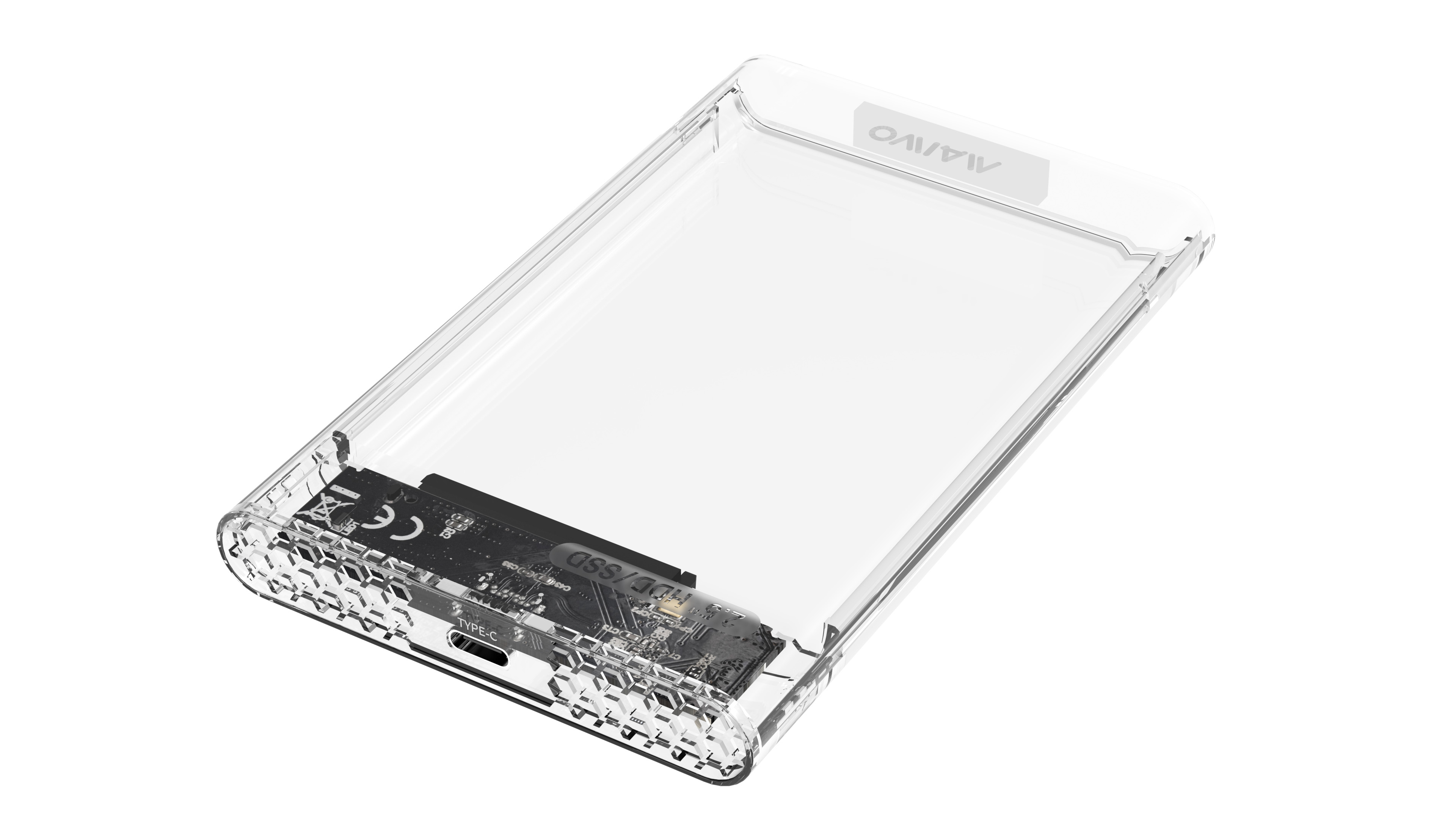 Кишеня Maiwo зовн.для 2.5" SATA/SSD HDD - USB3.1 Gen1 Type-C, безгвинт. засувне кріпл. пласт.прозора (IL-K2510)