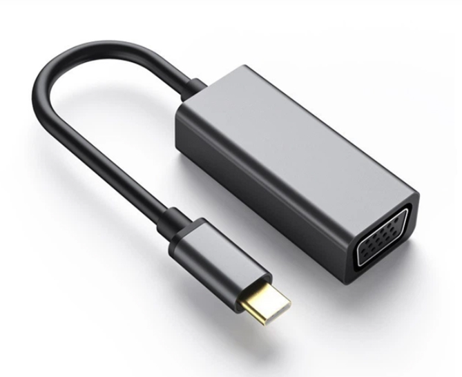 Адаптер Dynamode USB 3.0 Type-C to VGA/Full HD 1080p 60Hz Female, темно-сірий (DM-AD-USB-C-VGA)