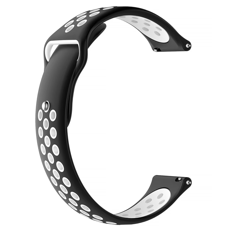 Силіконовий ремінець Active Air для Smart Watch 20mm Black / White (IS-00000085757_1)