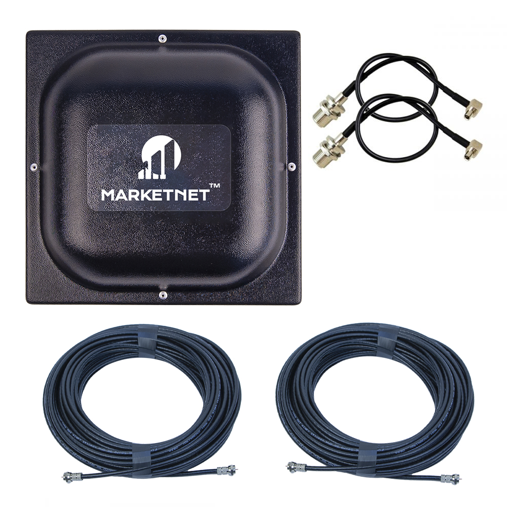 Комплект 4G антена MARKETNET T800 MIMO 2 х 18 dBi 900/1800/2100/2600 МГц з кабелем та адаптерами TS-9 (MP00-00000571)