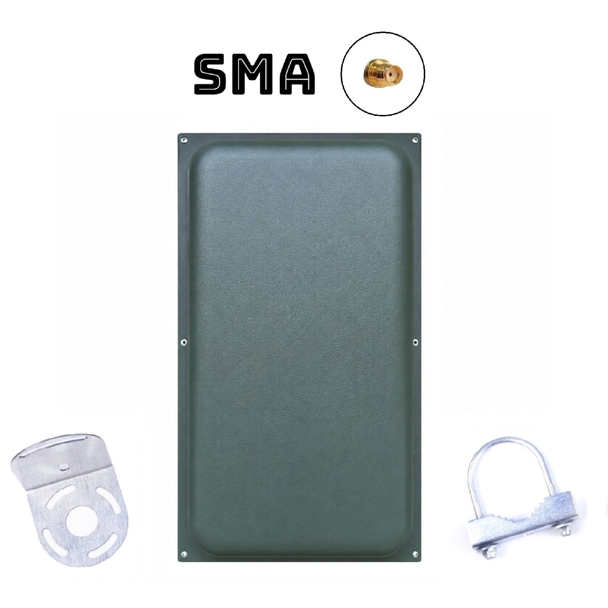 4G антена панельна MARKETNET Maxi MIMO SMA GREEN потужністю 2 х 24 dBi дії 800/900/1800/2100/2600 МГц (MP00-00001959)