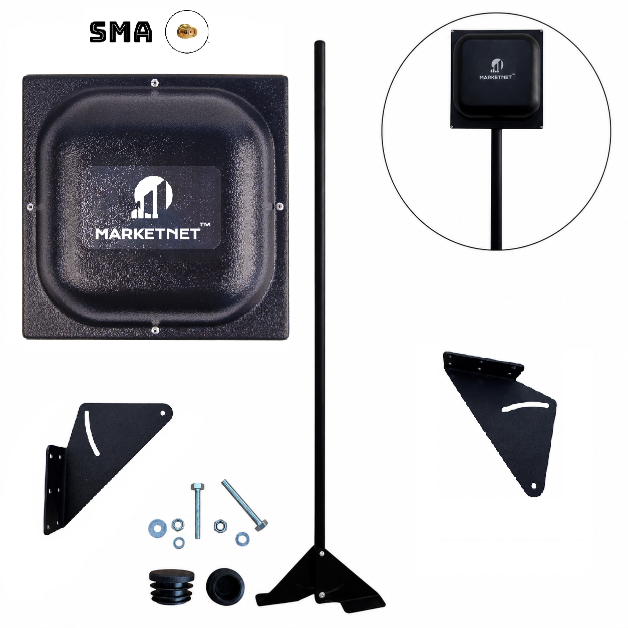 Комплект Антена панельна 4G MARKETNET MIMO T800 SMA 21 dBi + Кронштейн 1,5 м (MP00-00002078)