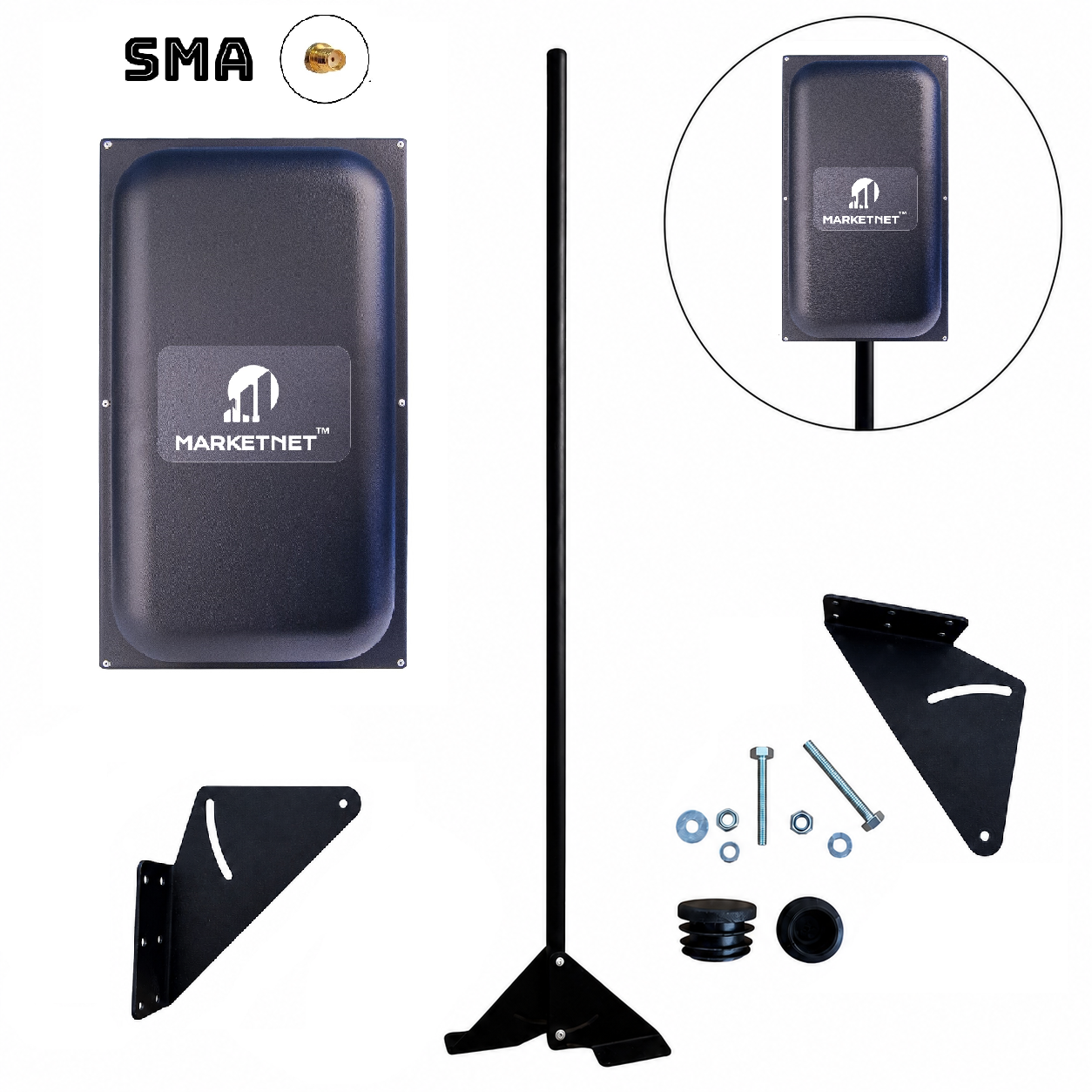 Комплект Антена панельна 4G MARKETNET Maxi MIMO SMA 24 dBi + Кронштейн 1,5 м (MP00-00002079)