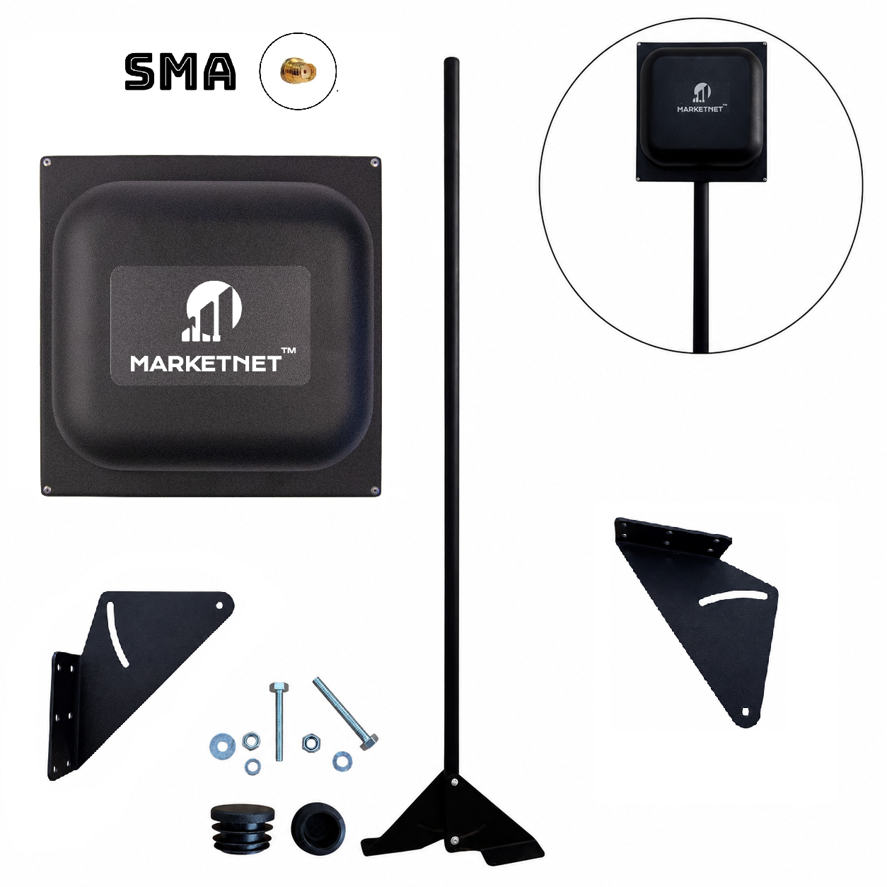 Комплект Антена панельна Marketnet Square SMA 21 dBi + Кронштейн 1,5 м (MP00-00002080)