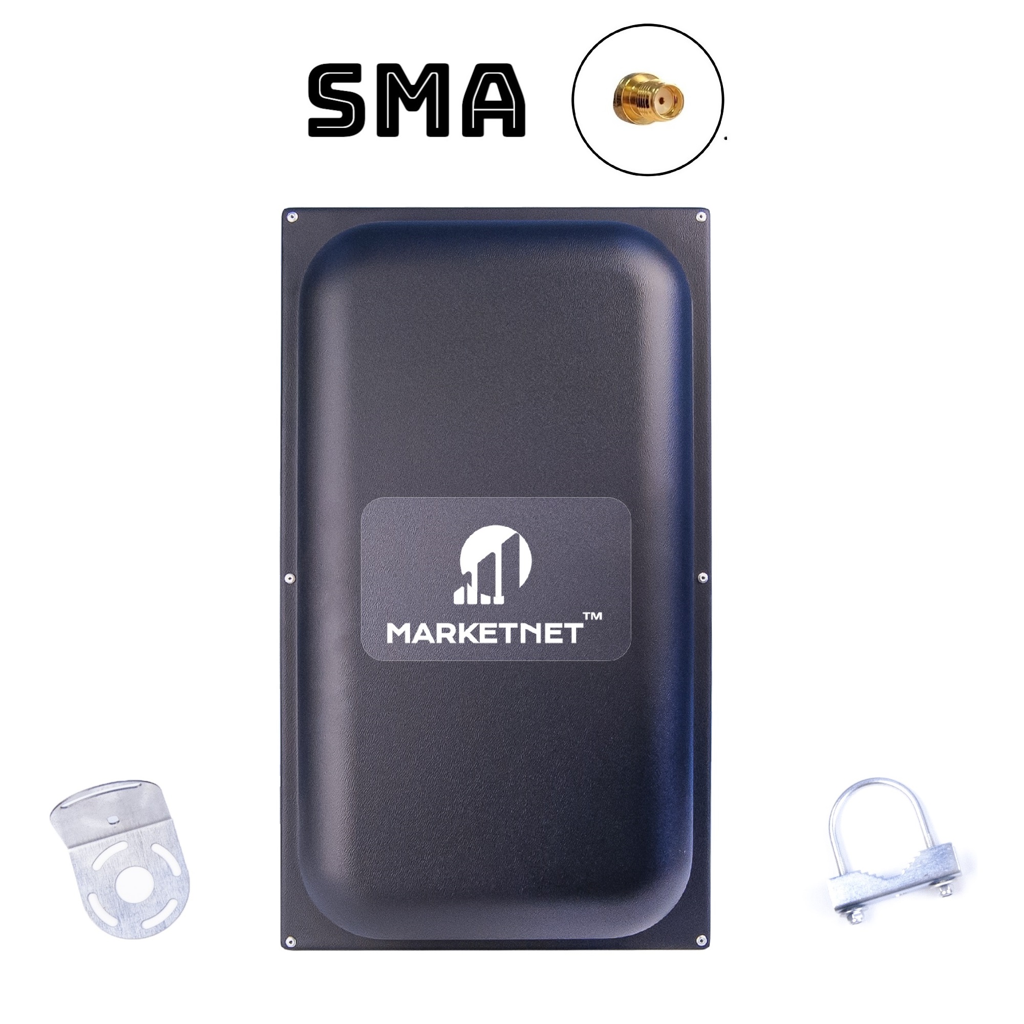 4G антена панельна MARKETNET Maxi MIMO SMA потужністю 2 х 24 dBi дії 800/900/1800/2100/2600 МГц (MP00-00001755)