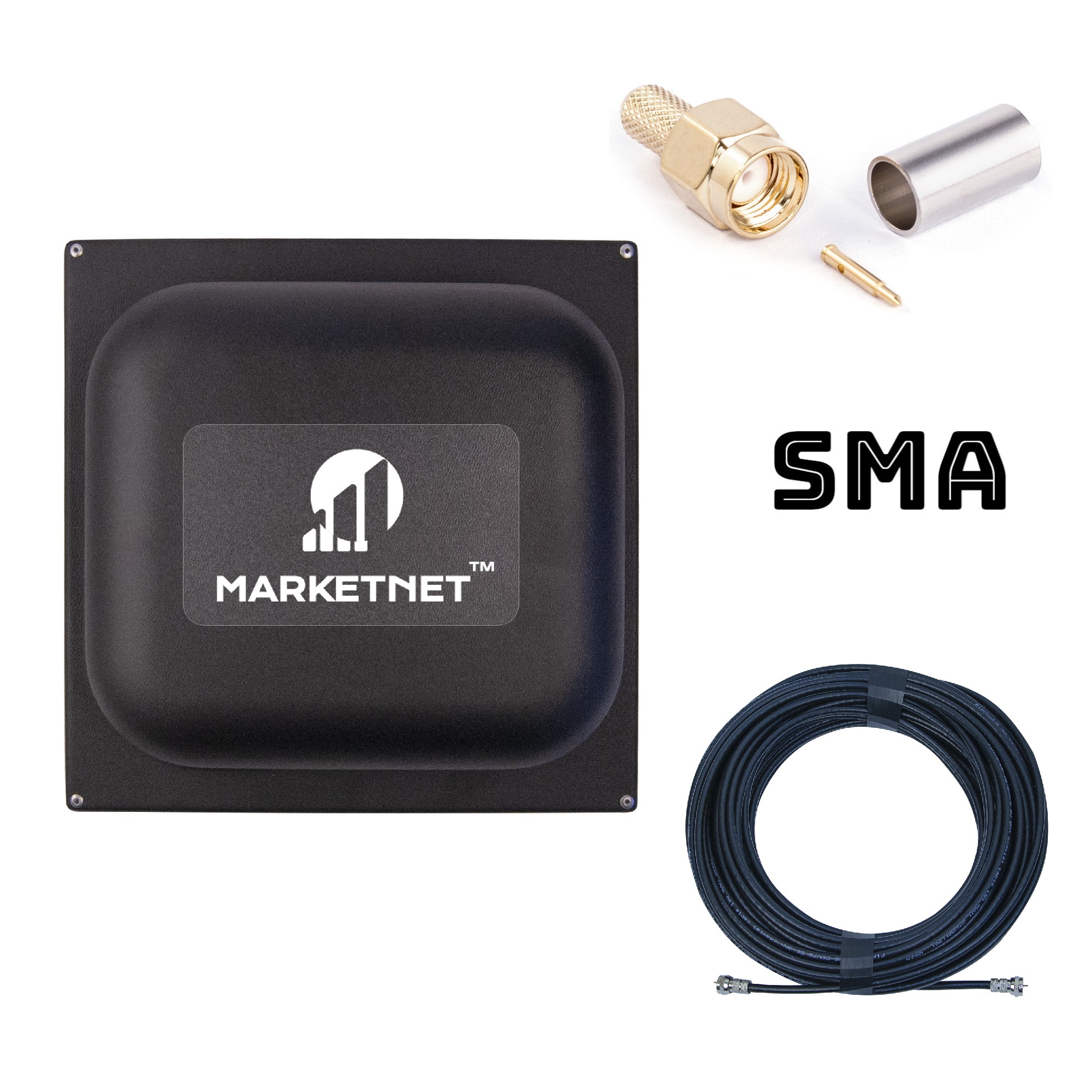 Комплект 4G антена панельна Marketnet Square SMA 21 dBi + Кабель 5D-FB 50 Ом (MP00-00001575)