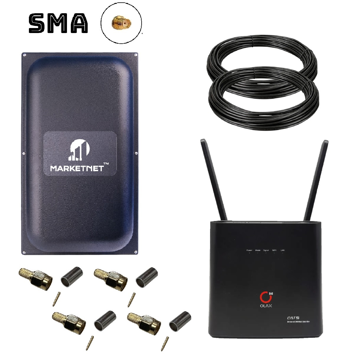 Комплект 4G Бездротовий інтернет в село Olax AX9 Pro (АКБ 4000mAh) + Marketnet Maxi MIMO SMA 24 dBi (MP00-00001774)