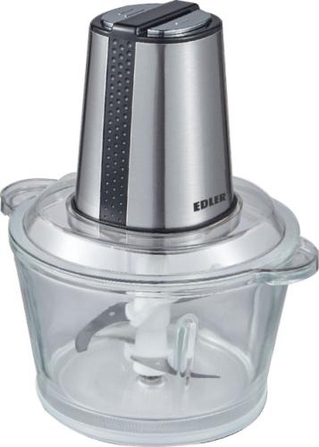 Подрібнювач Edler EDFG-4116, Inox, 300W, скляна ємність 1.6л, 4 леза з нерж сталі, 2 швидкості, захист від перегріву (289575)