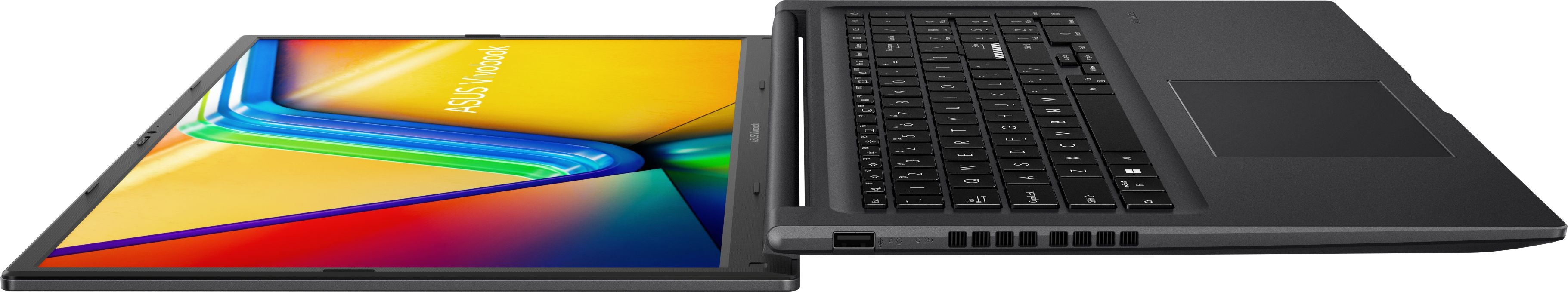 Ноутбук 17" Asus VivoBook 17X M3704YA-AU128 Black 17.3" (1920x1080, IPS, 60Hz), AMD Ryzen 5 7430U (6x2.3-4.3GHz), RAM 16GB DDR4, SSD 512GB, Radeon Graphics, Wi-Fi 6E, BT 5.3, 1xType-C/2xUSB3.2/1xUSB2.0, 50Wh, NoOS (90NB1192-M005N0)