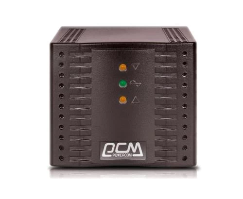 Стабілізатор PowerCom TCA-3000 Black, 3000 ВА, 1500 Вт, вхідна напруга 220V+/-20%, 4 розетка (Schuko), 2.1 кг, LED індикація (TCA-3K0A-6GG-2261) (128988)