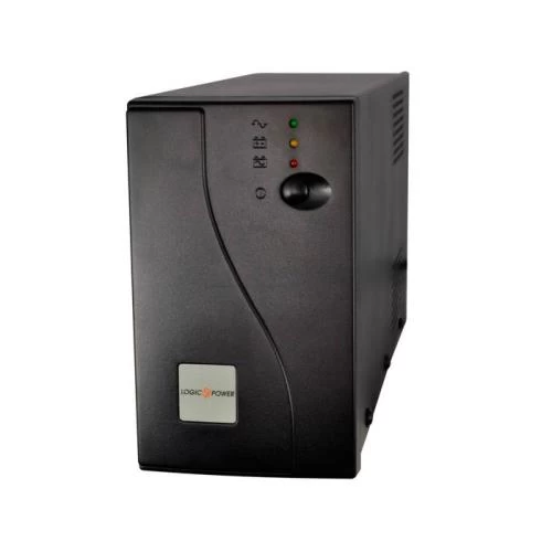 Джерело безперебійного живлення LogicPower U850VA / 2 розетки, 5 ступ. AVR, 7.5Ач12В. чорний корпус (133227)