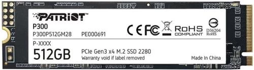 Твердотільний накопичувач SSD 512Gb, Patriot P300, PCI-E 3.0 x4, M.2 2280, 3D TLC, 1700/1100 МБ/с (P300P512GM28) (191608)