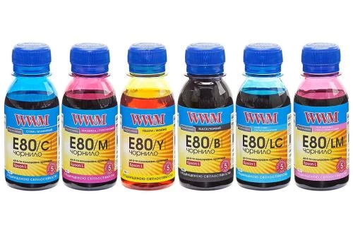 Комплект чорнил WWM Epson L800/L805/L810/L850/L1800, 6x100 мл, водорозчинні, світлостійкі (E80SET-2) (255877)