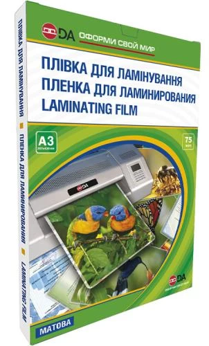 Плівка для ламінування, А3, 75 мкм, матова, 100 од, D&A Art Antistatic (1120102130600) (266662)