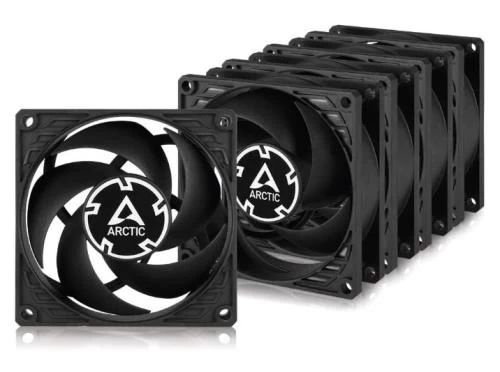 Вентилятор 80 мм, Arctic P8 Silent, Black, 5 шт, 80х80х25 мм, 1600 об/хв, 3-pin, гідравлічний підшипник (ACFAN00301A) (287994)