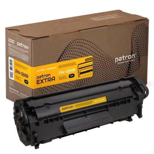 Картридж HP 12A (Q2612A), Black, LJ 1010/1020/1022/3015/3020/3030/3050/3055, 2000 стор, Patron Extra (PN-12AR) (24632)