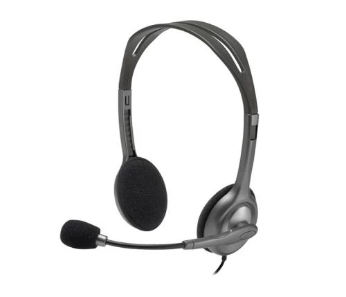 Навушники Logitech H110, Grey, 3.5 мм, поворотний мікрофон, регулятор гучності, 32 Ом, 1.8 м (981-000271) (152807)