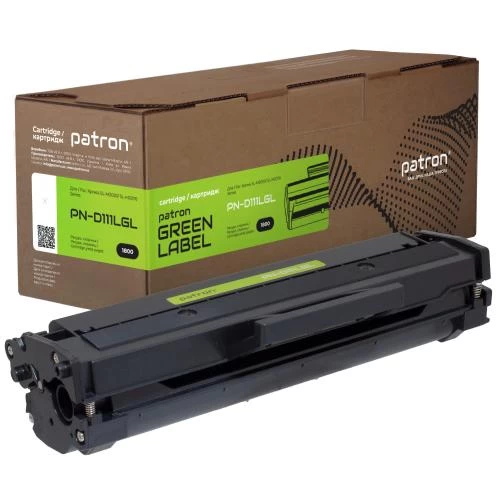 Картридж Samsung MLT-D111L, Black, SL-M2020/M2070, 1800 стор, Patron Green (PN-D111LGL) (219688)
