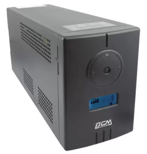 Джерело безперебійного живлення PowerCom INF-1100AP Black, 1100 ВА, 770 Вт, чиста синусоїда, 2 розетки, зовнішня батарея (24 В, 50 Аг - 200 Аг) (235214)