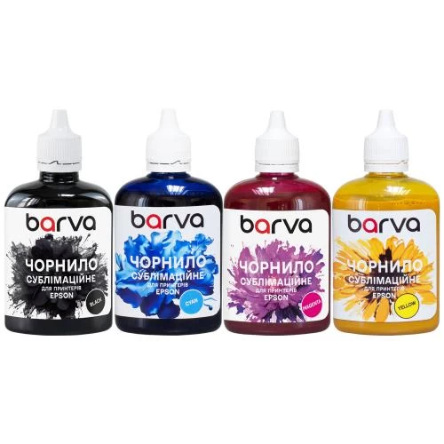Комплект чорнил Barva Epson, універсальні, Black / Cyan / Magenta / Yellow, 4x100 мл, сублімаційне (SUB-100-MP) (288186)