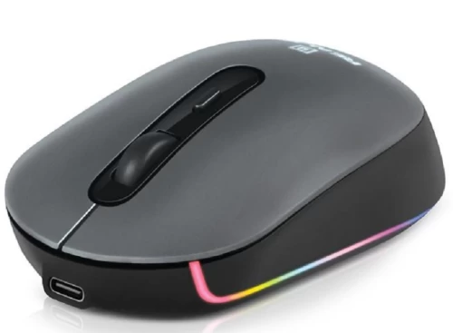 Миша REAL-EL RM-470W Rechargeable Wireless, Black, бездротова, Type-C, BT, RGB, оптична, 2400 dpi, 3 кнопки (299288)