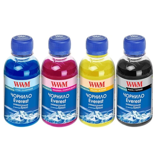 Комплект чорнил WWM Epson EVEREST, Black, Cyan, Magenta, Yellow, 4x100 мл, пігментні (EP02SET-4) (301105)