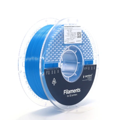 Пластик для 3D друку Gembird, PETG, Blue, 1.75 мм, 1 кг (3DP-PETG1.75HY-01-B) (305284)