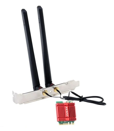 Мережева карта M.2, Fenvi AX210NGW Kit, WiFi 6E (до 5374 Mbps), Bluetooth 5.3, Intel AX210, планка із двома зовнішніми антенами (309450)
