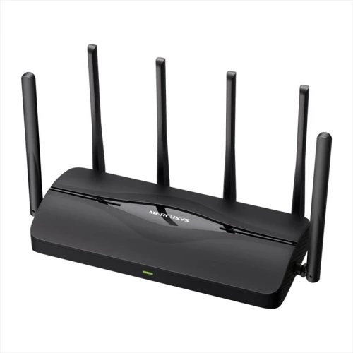 Роутер Mercusys MR37BE, Black, WiFi 7 (5GHz до 5760 MB/s / 2.4GHz до 688 MB/s), 1x2.5GLan / 2xGLan, 1x2.5GWan, MLO, 6 зовнішніх антен (319396)