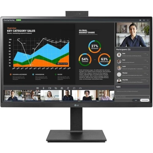 Монітор 27" LG 27BA65QB-B, Black, IPS, 2560x1440 (16:9), 5 мс, 100 Гц, 350 кд/м², 1000:1, 178°/178°, 2хDP/HDMI, 4хUSB-А/USB-В/USB-C, 2 x 5 Вт, Vesa 100x100 (327967)