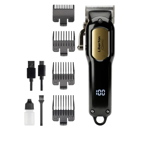 Машинка для стрижки Liberton LHC-7002, Black, 5W, живлення від акумуляторної батареї, 4 насадка, петля підвісна, дисплей (LHC-7002) (331518)