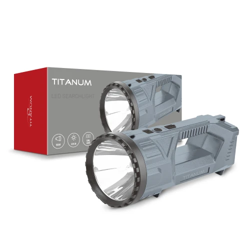 Ліхтар ручний Titanum T23, Grey, 320 Лм, світлодіод LED, до 550 м, вбудований акумулятор Li-ion 3000 mAh, Type-C, IP44 (TLF-T23) (333645)